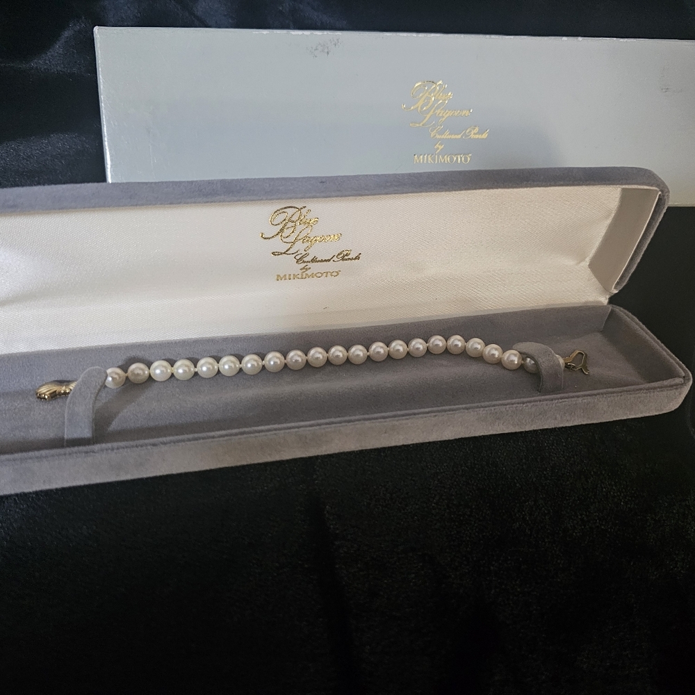 MIKIMOTO BLUE LAGOON 6-6.5MM Saltwater Akoya Pearl Beads Beaded bracelet